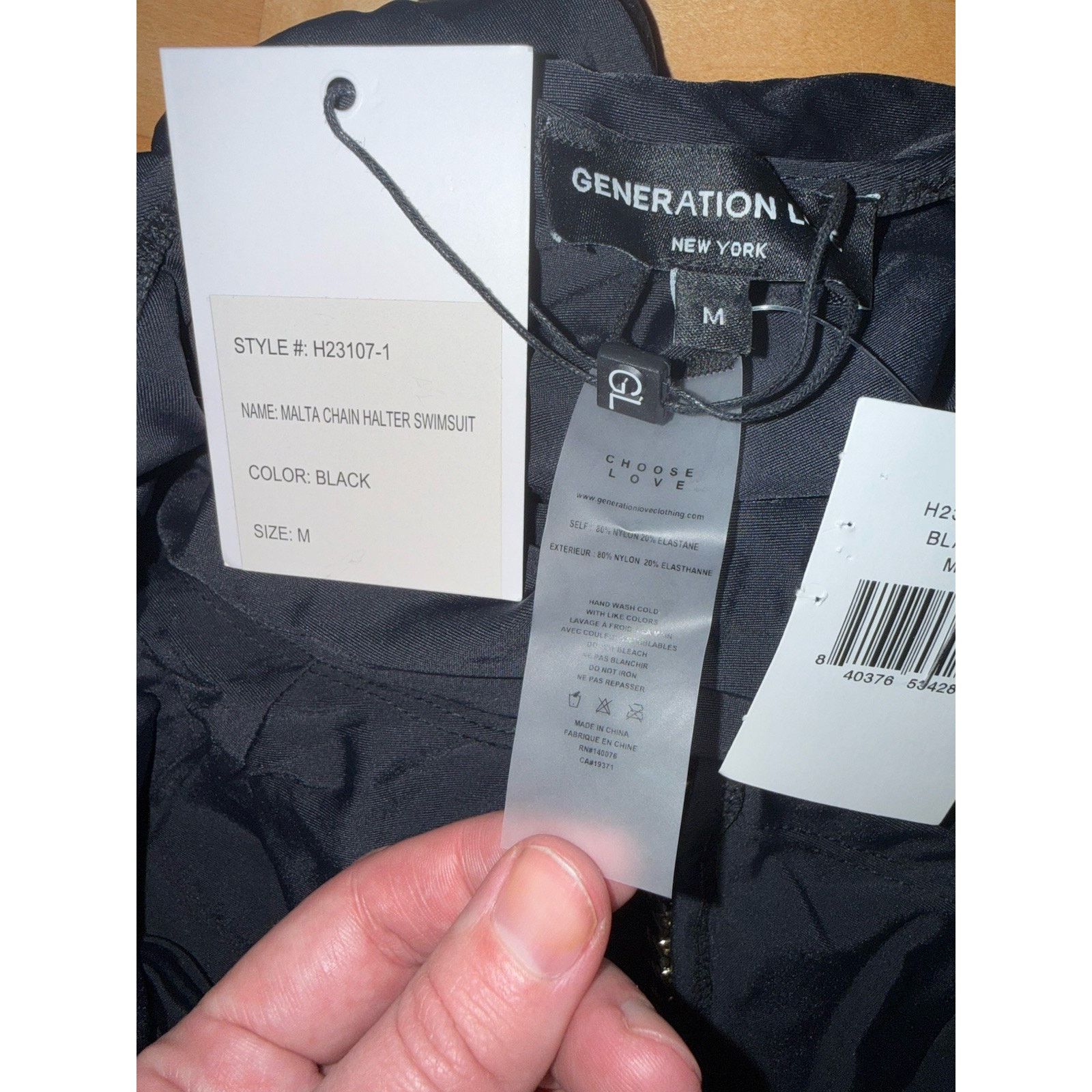 Generation Love NWT Generation Love Black Chain Once Piece Swimsuit M Size ONE SIZE - 3 Thumbnail