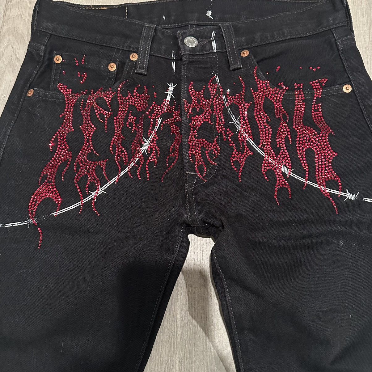 If Six Was Nine Year2000 x Levi’s 501 Bloodlust Denim Jeans Black Size US 28 / EU 44 - 3 Thumbnail