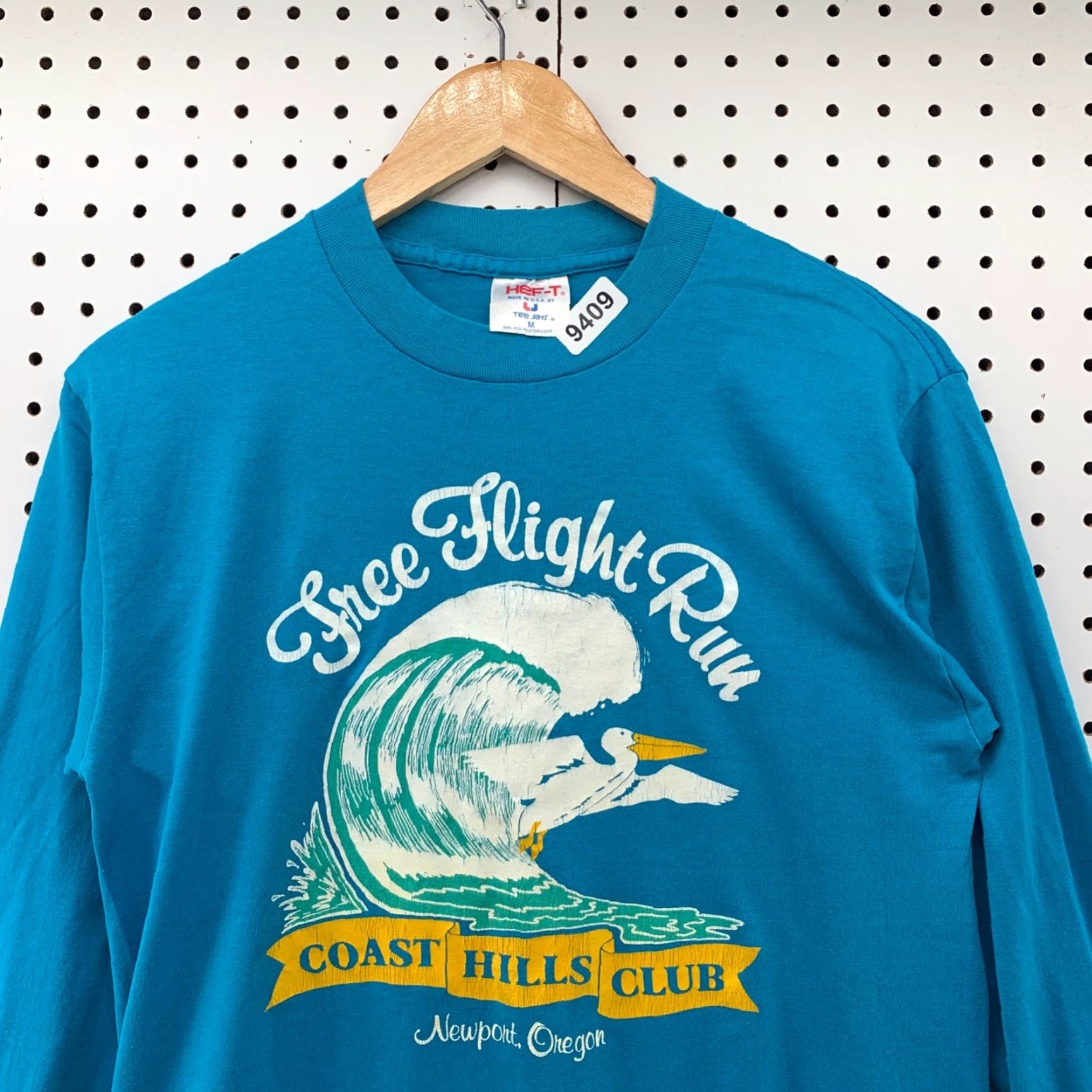 TEE JAYS VINTAGE Coast Hill Shirt Blue M Mens 80s 90s Long Sleeve Tee-Jays Coast Hill Club Newport Oregon T-Shirt Size US M / EU 48-50 / 2 - 4 Thumbnail