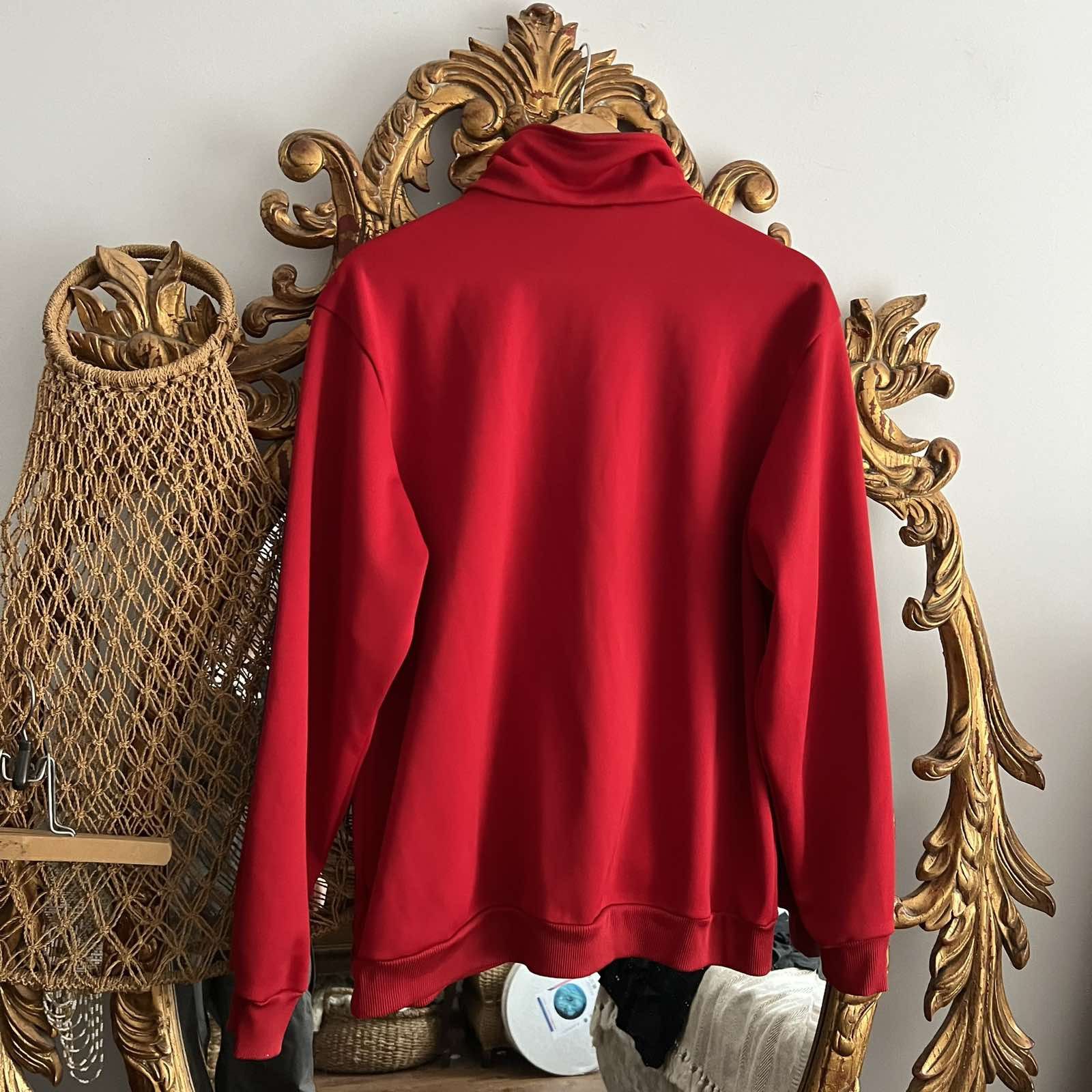 Adidas × Vintage Vintage Y2K Balenciaga Style Adidas Red Track Jacket Sz L Size US L / EU 52-54 / 3 - 2 Thumbnail
