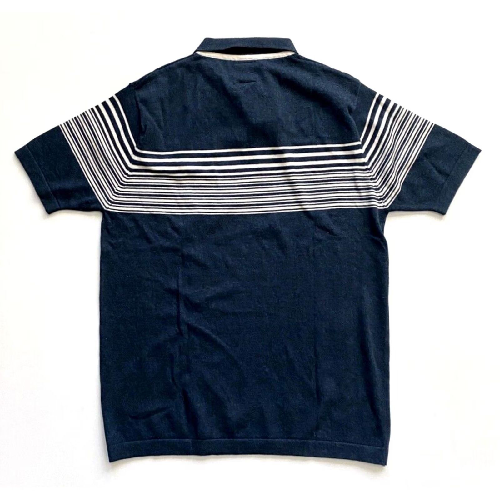 Vintage Baga's Men's Knit Polo Shirt L Blue Gray/Stripe Polo Shirt Shirt Mens Large Knit Polo Shirt NWT Size US L / EU 52-54 / 3 - 3 Thumbnail