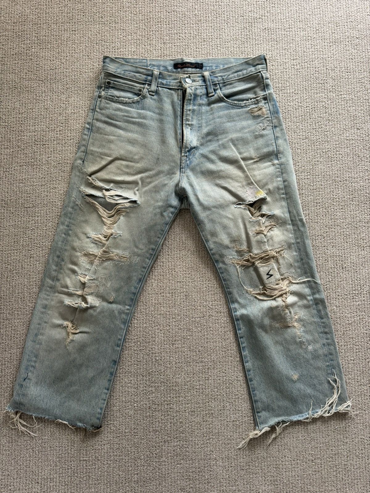 Undercover SS05 But Beautiful Patchwork Crash Denim Size US 29 - 1 Thumbnail