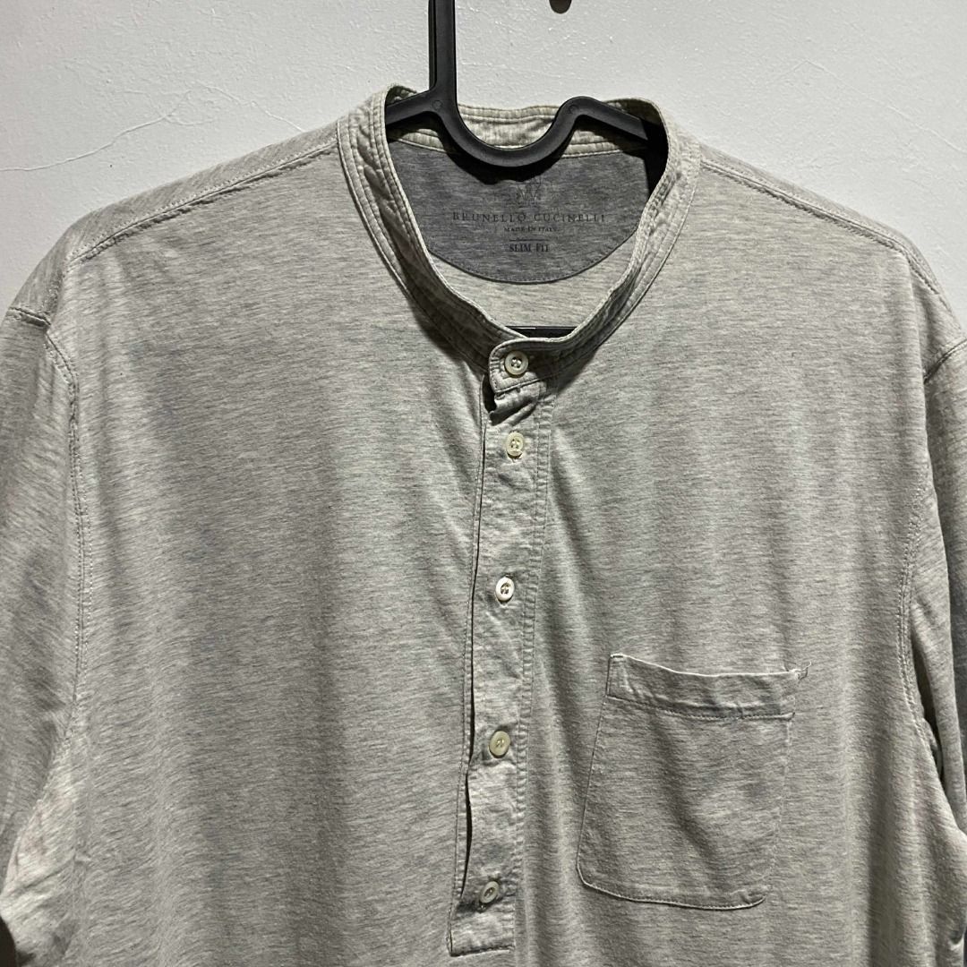 Brunello Cucinelli Brunello Cucinelli Gray Henley Shirt M Size US M / EU 48-50 / 2 - 2 Thumbnail