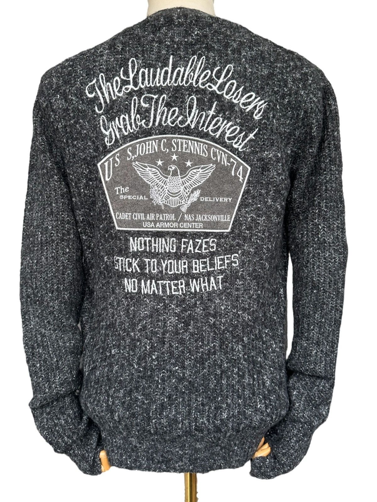 If Six Was Nine Stooges & Co Wool Knit Cardigan Size US M / EU 48-50 / 2 - 4 Thumbnail