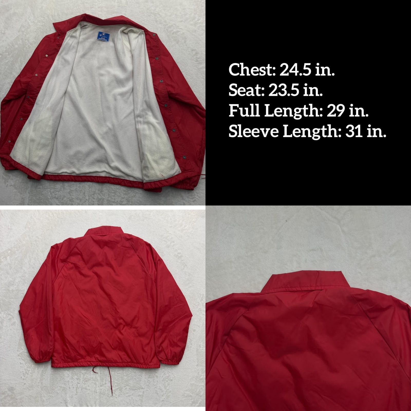 Champion VINTAGE Champion IU Varsity Letterman Jacket Mens Large Red Windbreaker USA Size US L / EU 52-54 / 3 - 8 Thumbnail