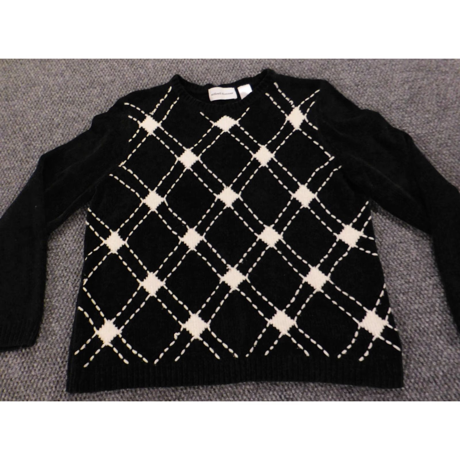 Vintage Alfred Dunner Womens Sweater Medium Black Crewneck Pullover Knit Style Pullover Casual Regular Size M Size M / US 6-8 / IT 42-44 - 4 Thumbnail