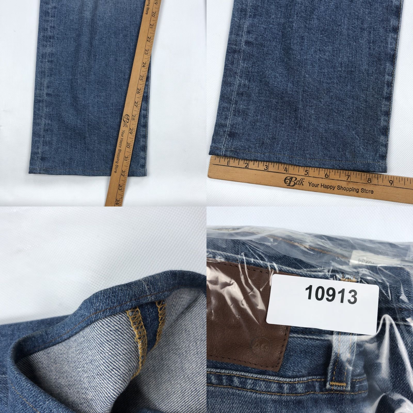 Denime AG Adriano Goldschmied The Graduate Jeans 40x32 Tailored Slim Straight Denim Blue Mens Size US 40 / EU 56 - 8 Thumbnail