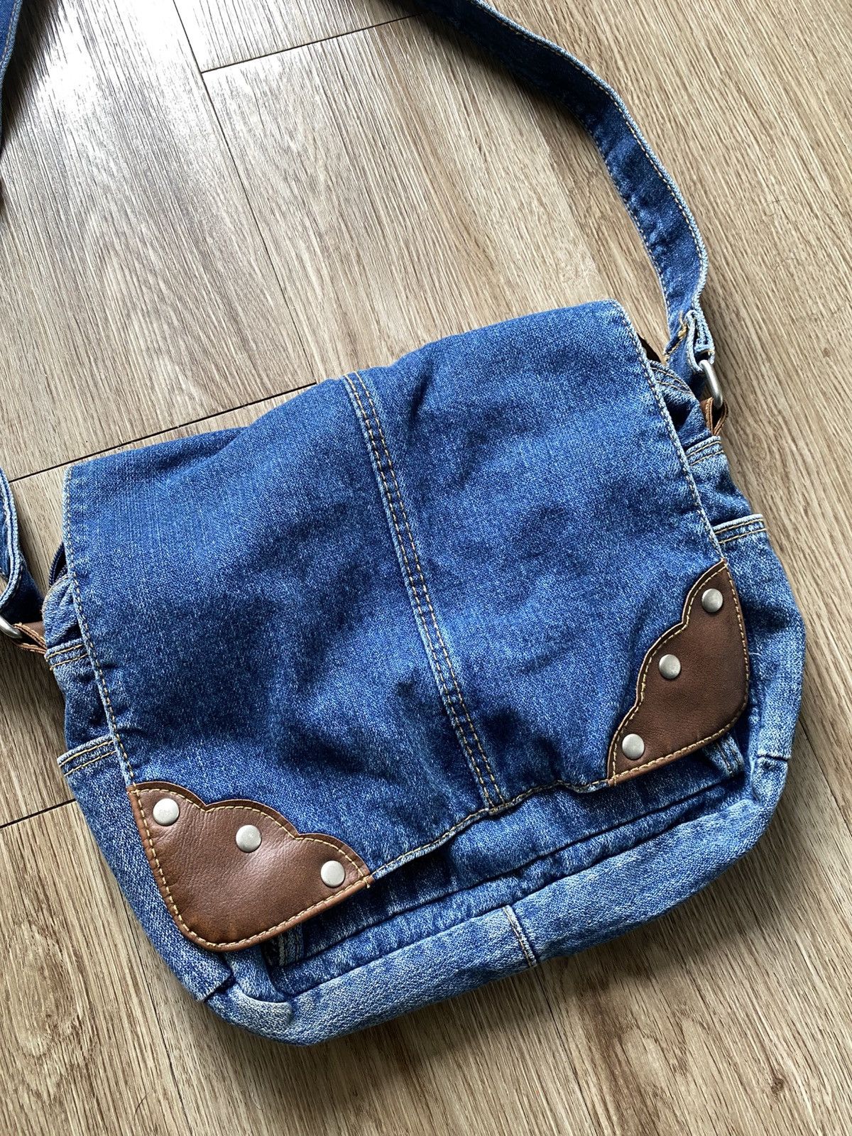 Vintage Vintage Western Blue Denim Shoulder Bag Size ONE SIZE - 3 Thumbnail