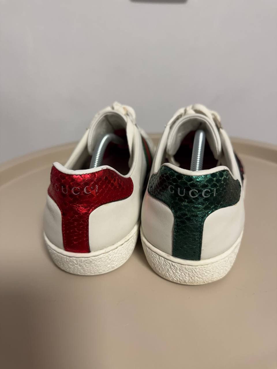 Gucci Gucci Ace Snake Embroidered Web Stripe Sneakers Size US 7 / EU 40 - 2 Thumbnail