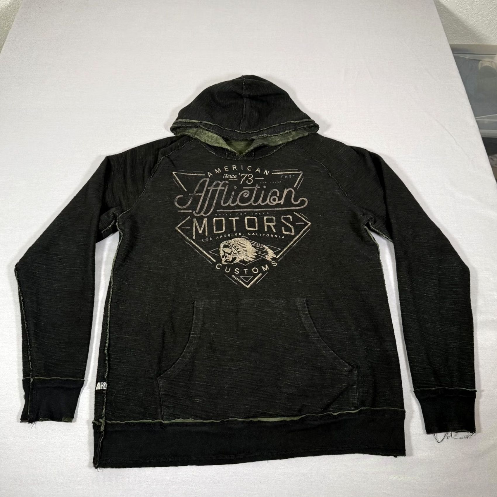 Affliction VINTAGE Affliction Hoodie Men Large Black Reversible Pullover Sweater Skull Y2K Pulse Size US L / EU 52-54 / 3 - 6 Thumbnail