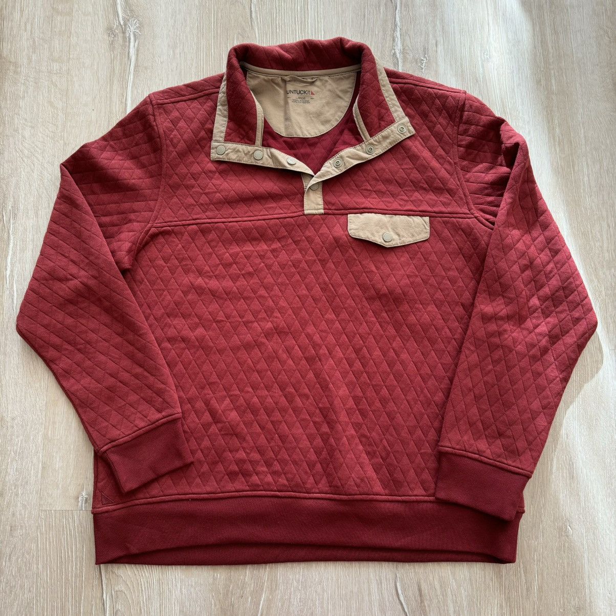 UNTUCKit UNTUCKit Mens Carufe 1/4 Quarter Snap Quilted Sweater Size US L / EU 52-54 / 3 - 1 Thumbnail