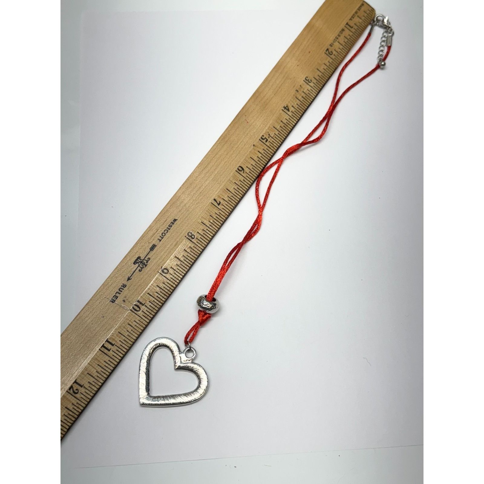 Vintage Fabric rhinestone heart rhinestone pendant necklace Size ONE SIZE - 4 Thumbnail