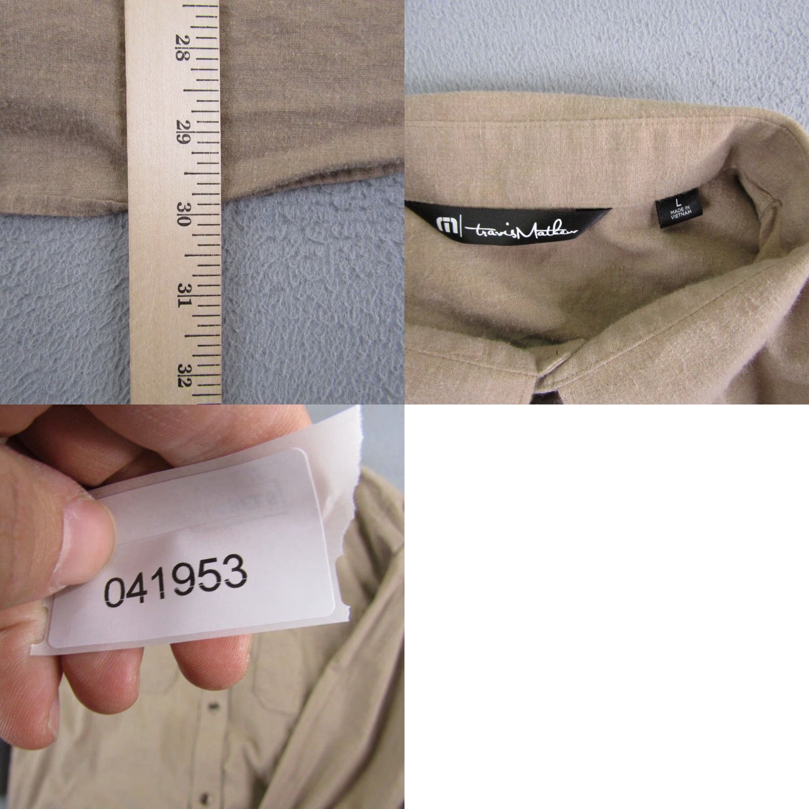 TravisMathew VINTAGE Travis Mathew Shirt Mens Large Brown Flannel Button Casual Performance Flex Size US L / EU 52-54 / 3 - 8 Thumbnail