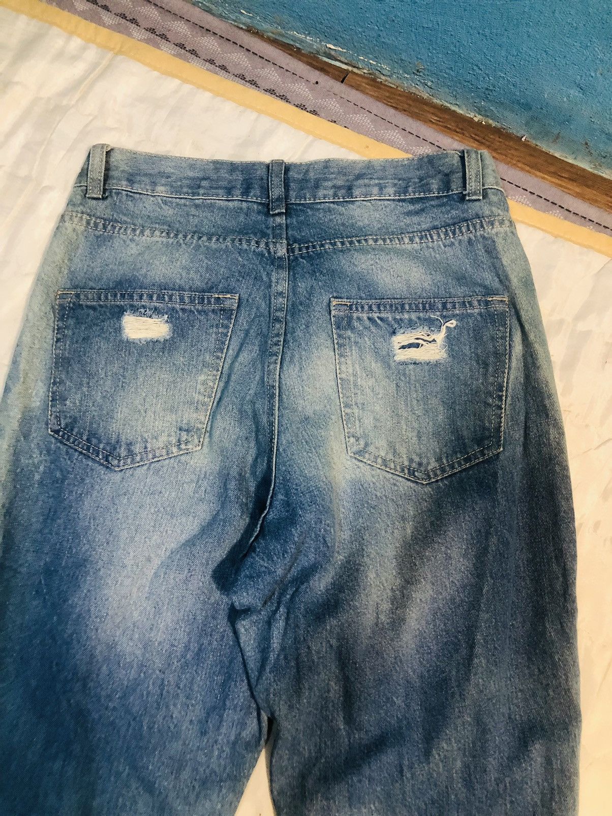 Japanese Brand Retro Girl Distressed Denim Jeans (10) Size 28" / US 6 / IT 42 - 14 Thumbnail