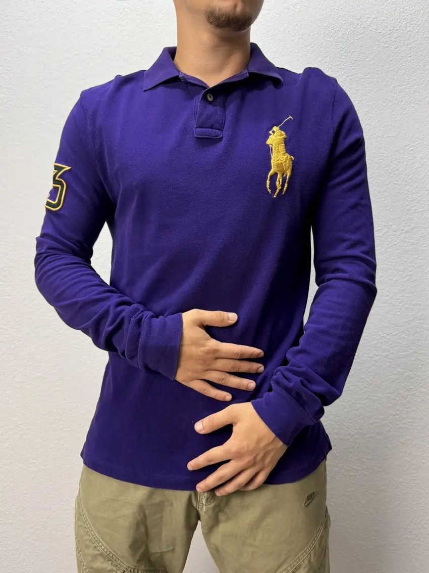 Vintage Long sleeve Polo Ralph Lauren regby faded