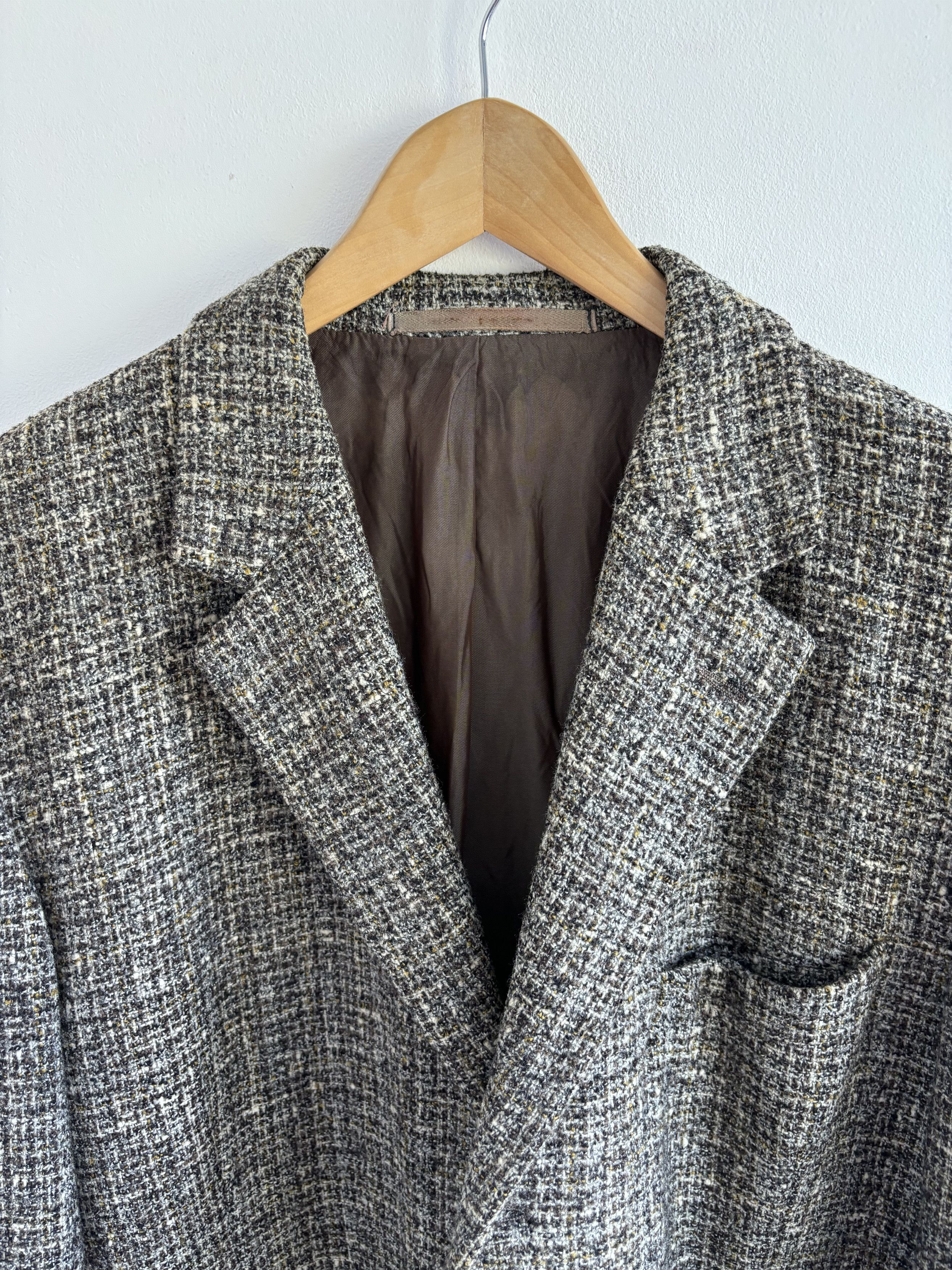 Vintage Vintage Tweed Grey Blazer Size 44R - 8 Thumbnail