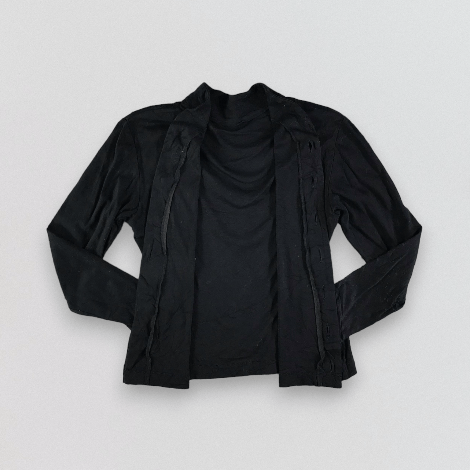 Norma Kamali Norma Kamali Black Cardigan Sweater Size M F336 Size M / US 6-8 / IT 42-44 - 2 Thumbnail