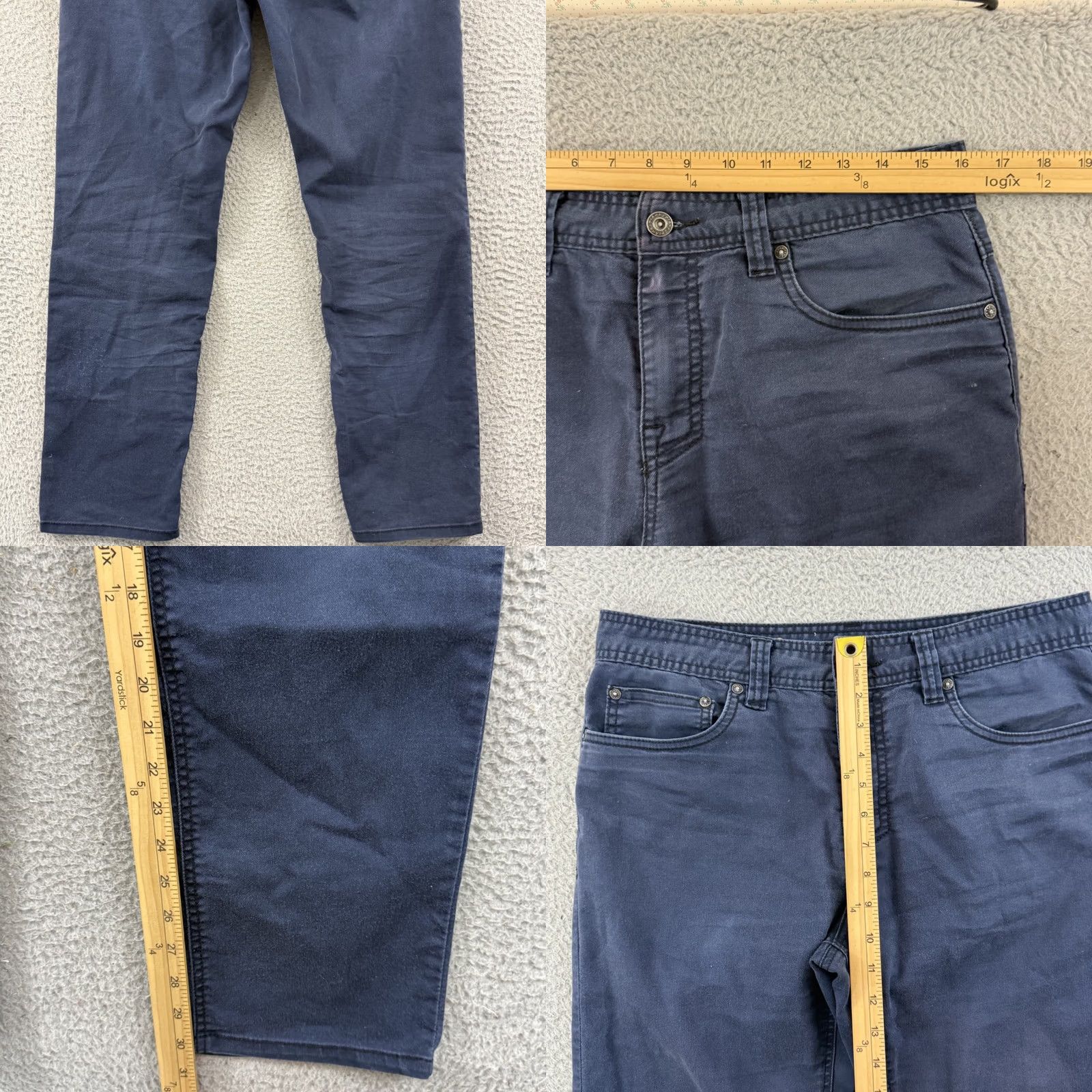Prana Prana Bridger Jeans Mens 32x30 Blue Slim Fit Straight Stretch Hiking Outdoor Size US 32 / EU 48 - 8 Thumbnail