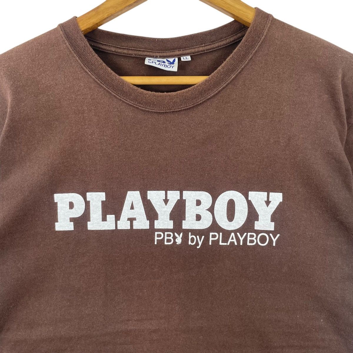 Playboy × Vintage Vintage PLAYBOY Brown Faded Tshirt Size US L / EU 52-54 / 3 - 3 Thumbnail