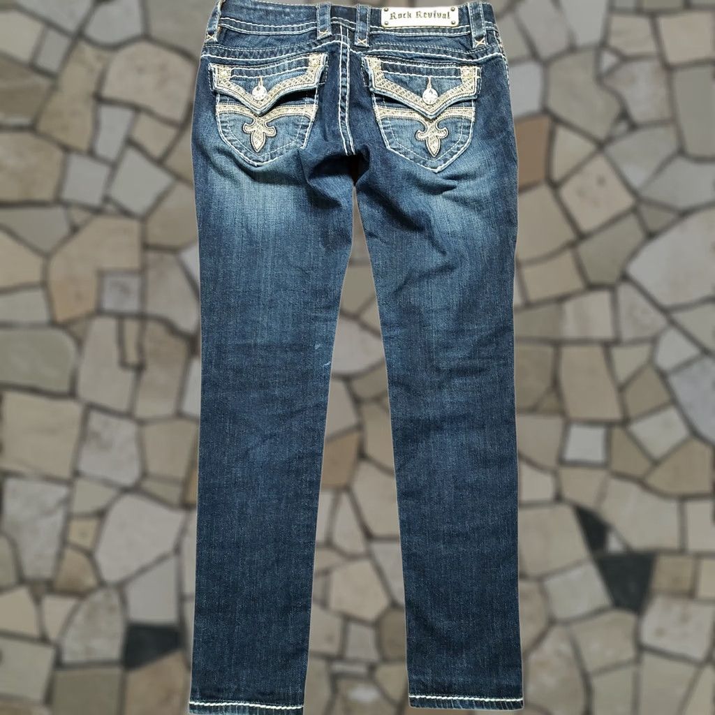 Vintage Rock Revival Jen Skinny Jeans Womens Tag 26 X 27 Inseam Blue Denim Size 26" / US 2 / IT 38 - 1 Thumbnail