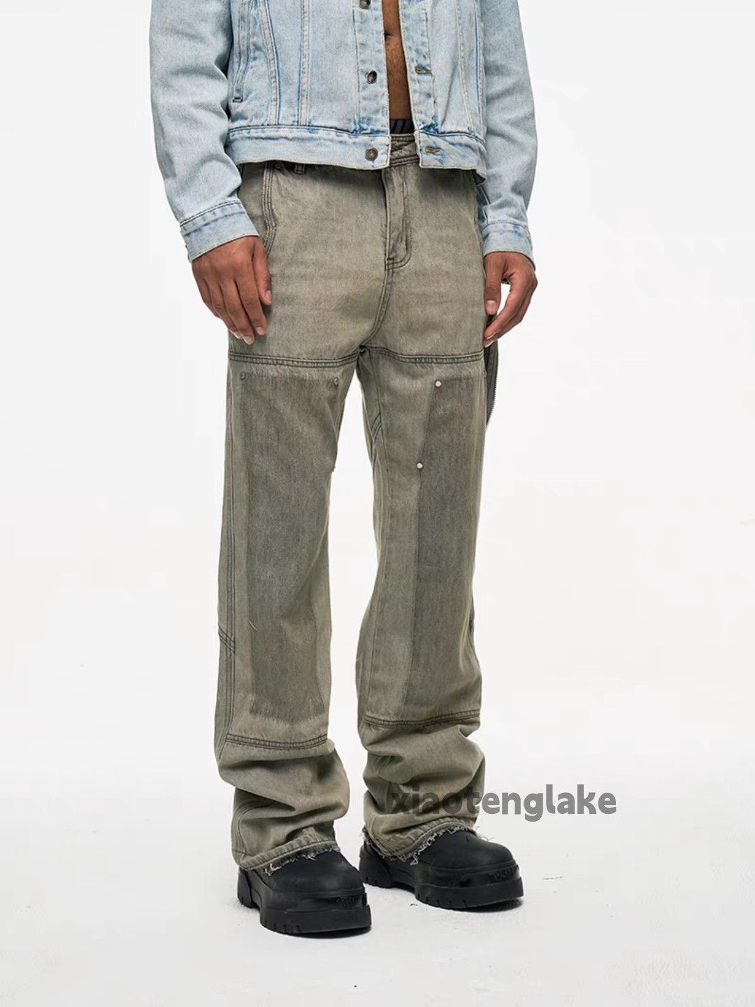 Jean × Vintage utility washed faded loose outdoor hiphop cargo jeans Size US 34 / EU 50 - 1 Thumbnail