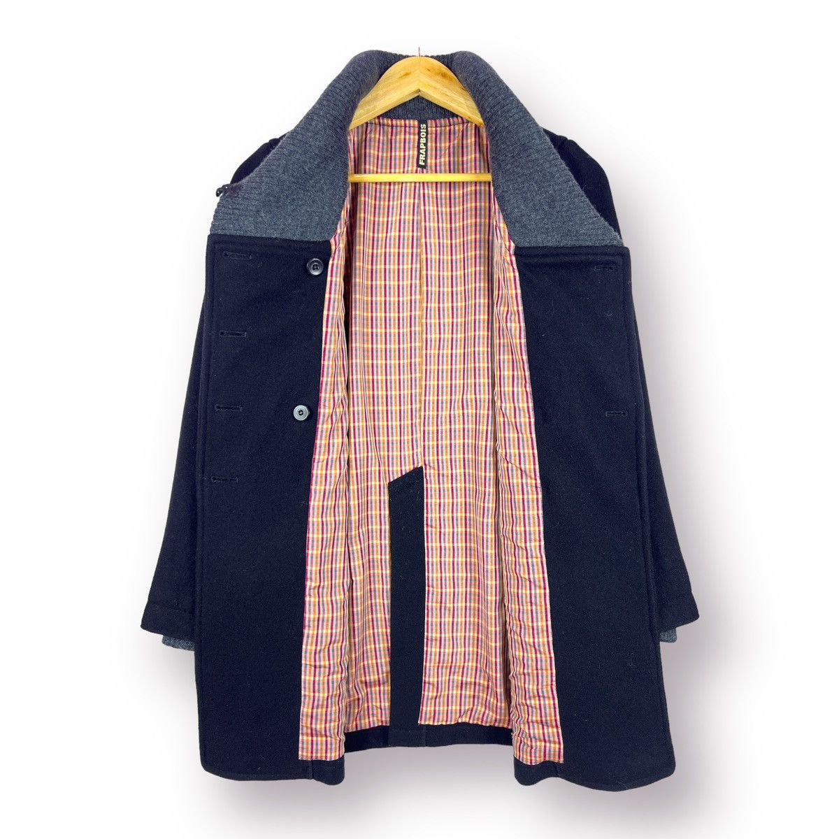 Frapbois 🔥 FRAPBOIS ISSEY MIYAKE WOOL DOUBLE BREASTED OVER COAT Size S / US 4 / IT 40 - 7 Thumbnail