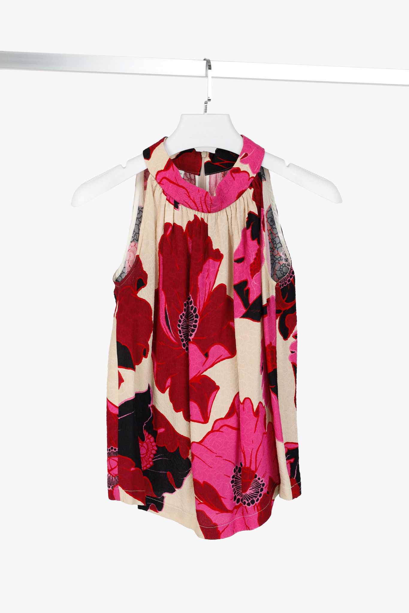 Dries Van Noten Dries Van Noten Cuzo Fuchsia Floral Halterneck Top Size S / US 4 / IT 40 - 1 Thumbnail