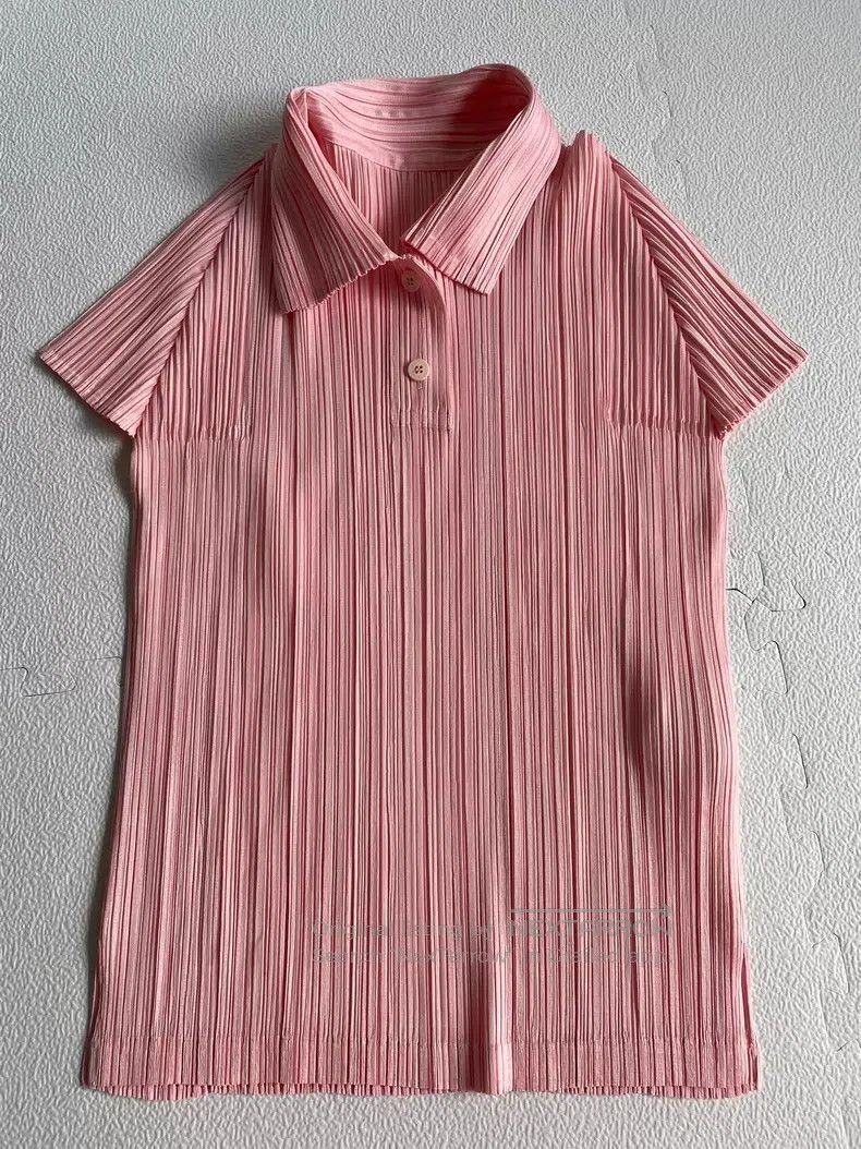 Issey Miyake Issey Miyake Cherry Blossom Pink Short Sleeve Shirt Size L / US 10 / IT 46 - 1 Thumbnail
