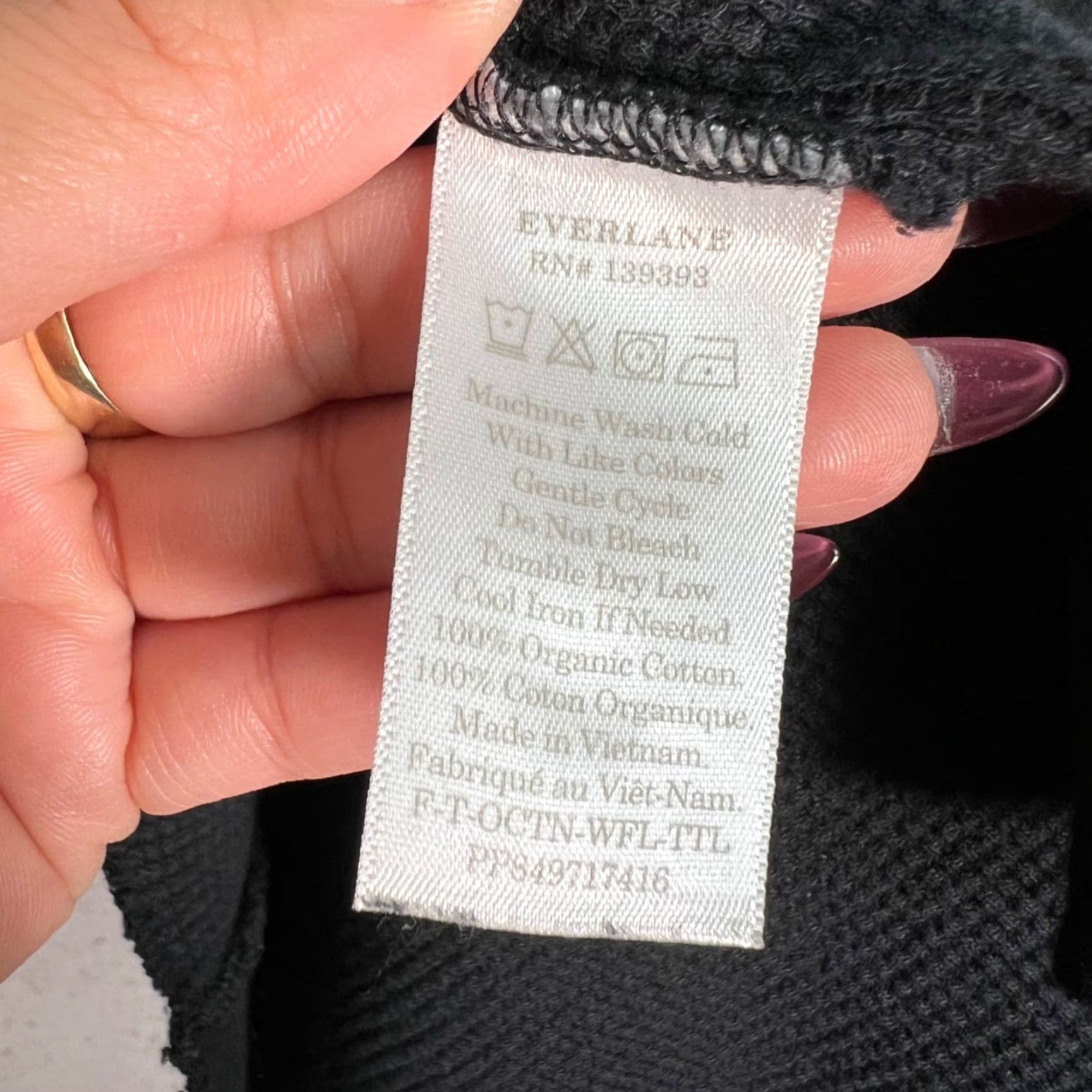 Everlane Everlane Shirt Womens XS Black Organic Cotton Turtleneck Thermal Top Long Sleeve Size XS / US 0-2 / IT 36-38 - 4 Thumbnail