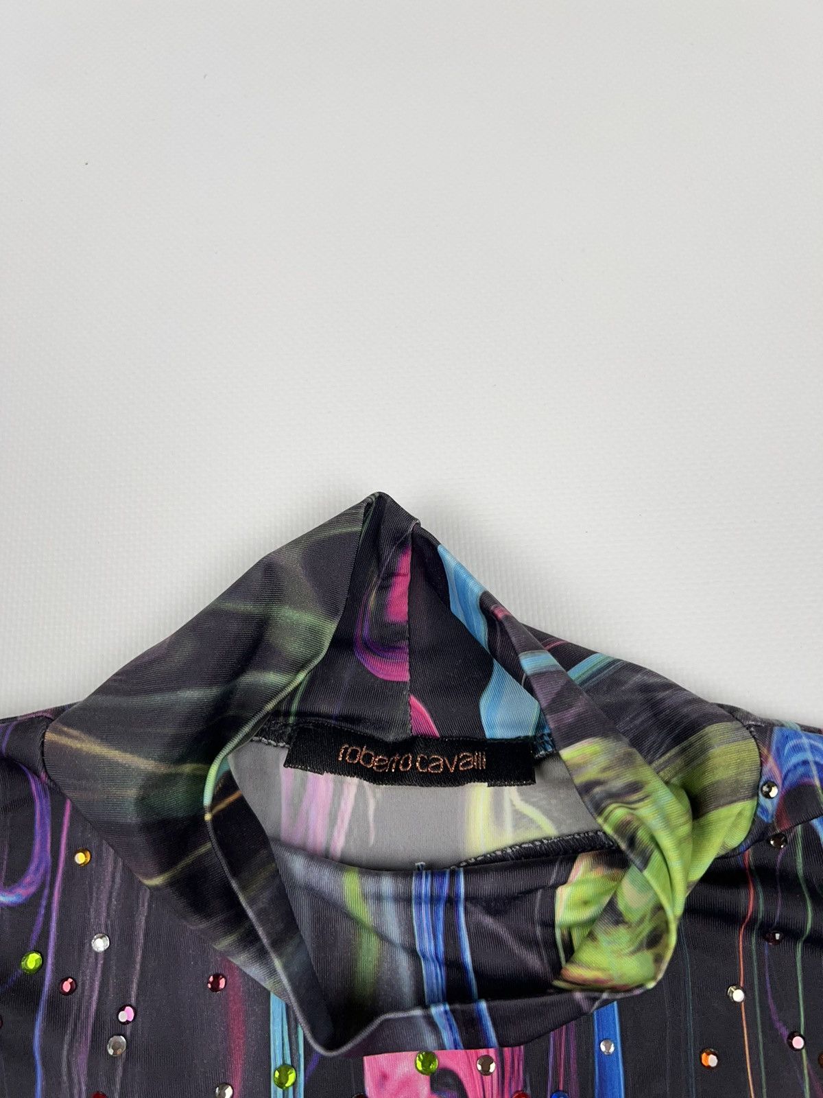 Roberto Cavalli Roberto Cavalli Vintage Liquid Multicolour Top Longsleeve Size XS / US 0-2 / IT 36-38 - 8 Thumbnail