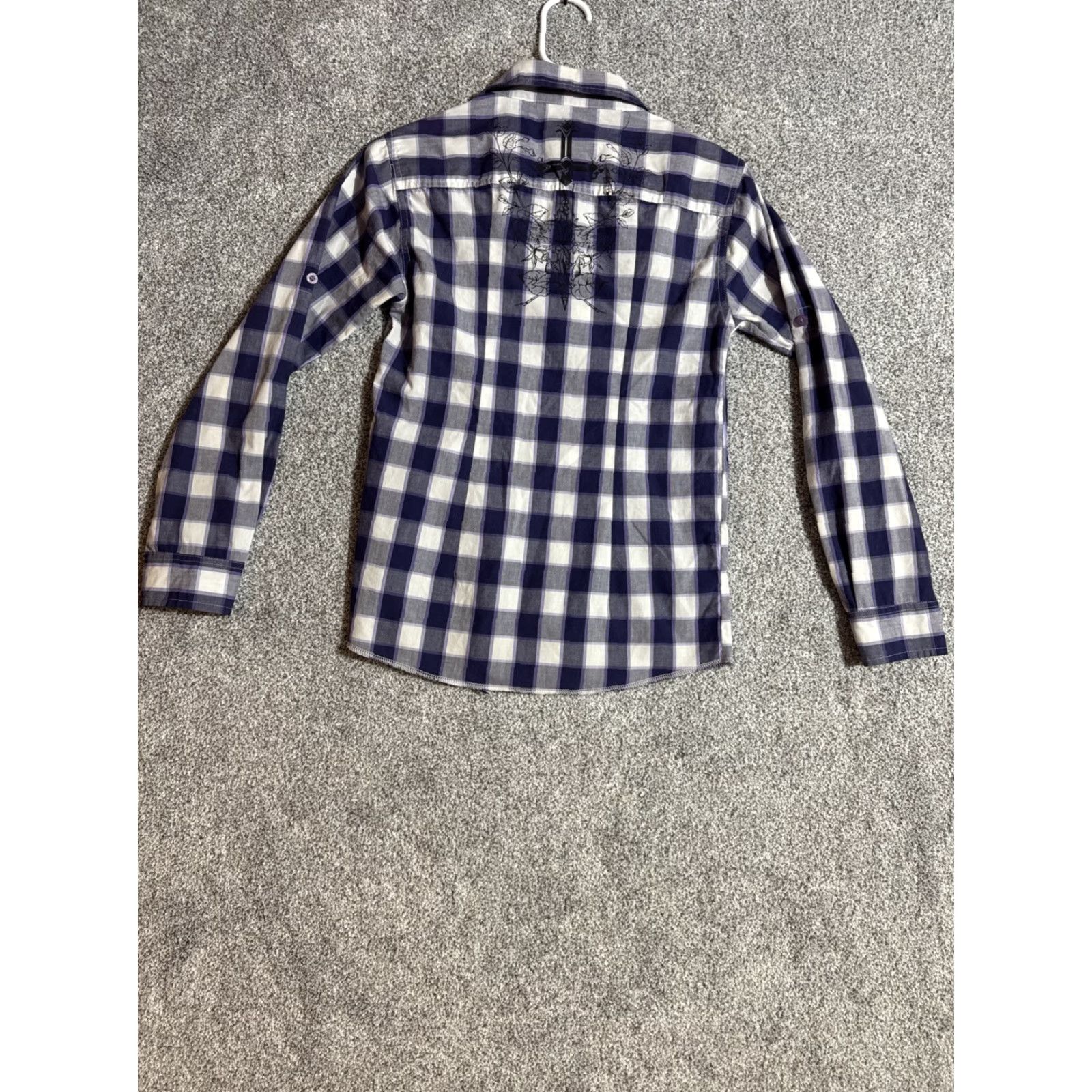 Vintage Pacific Blue Shirt Womens XL Purple Western Plaid Rocker Tattoo Punk Y2K Look Button Up Size XL / US 12-14 / IT 48-50 - 6 Thumbnail