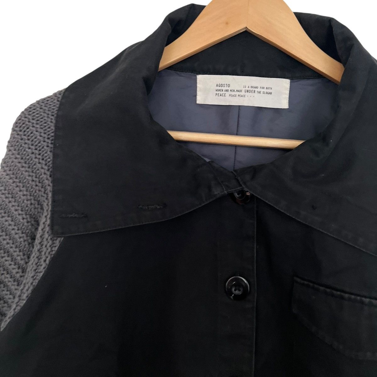 Japanese Brand Agosto hybrid knit sleeve jacket Size US M / EU 48-50 / 2 - 2 Thumbnail