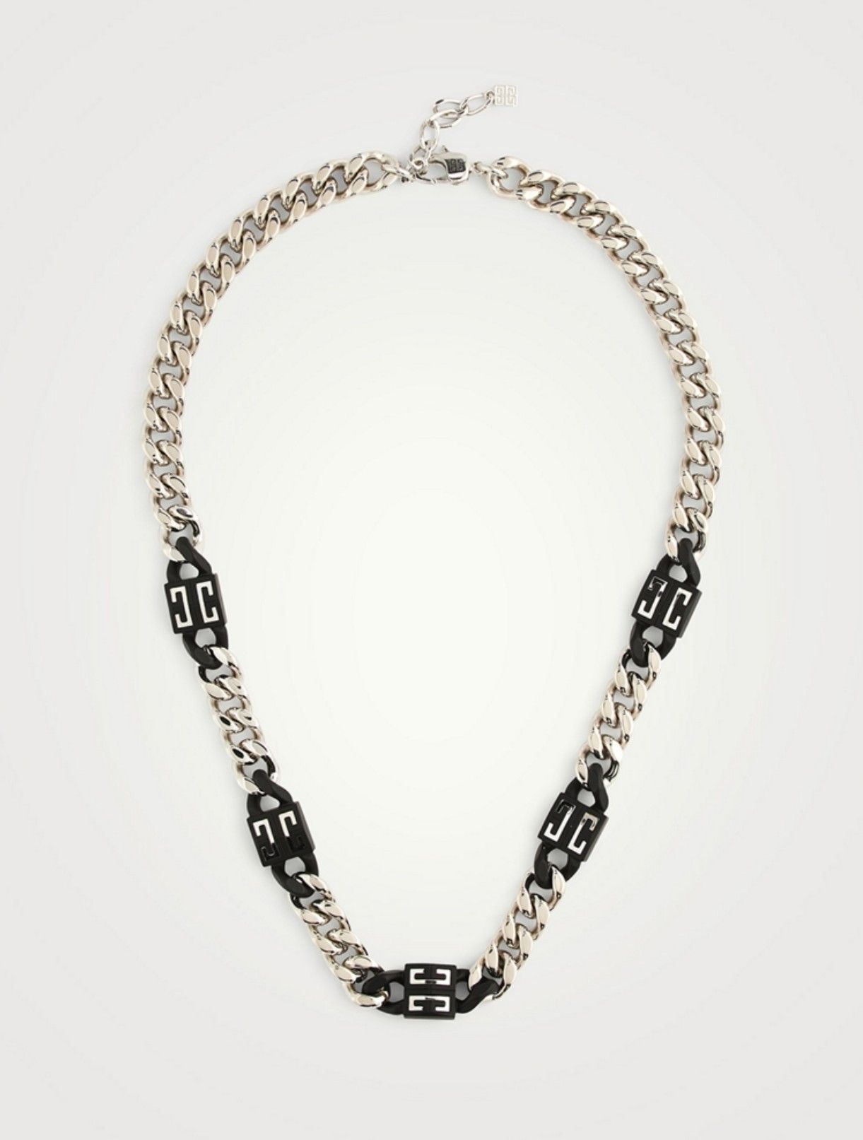 image of Givenchy 4G Chain Necklace - Unisex in Silver/Black, Men's