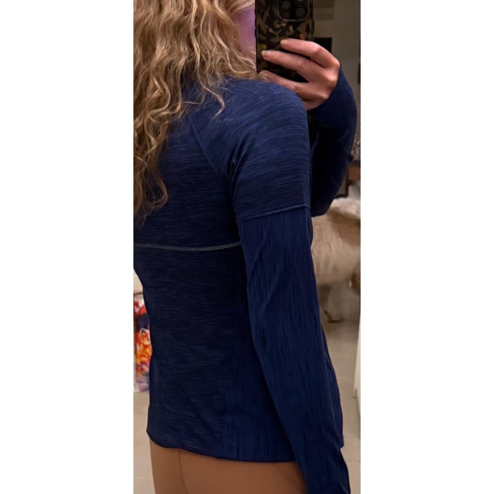 Athleta Athleta Blue Space Dye Quarter Zip Long Sleeve Running Top S Size S / US 4 / IT 40 - 10 Thumbnail