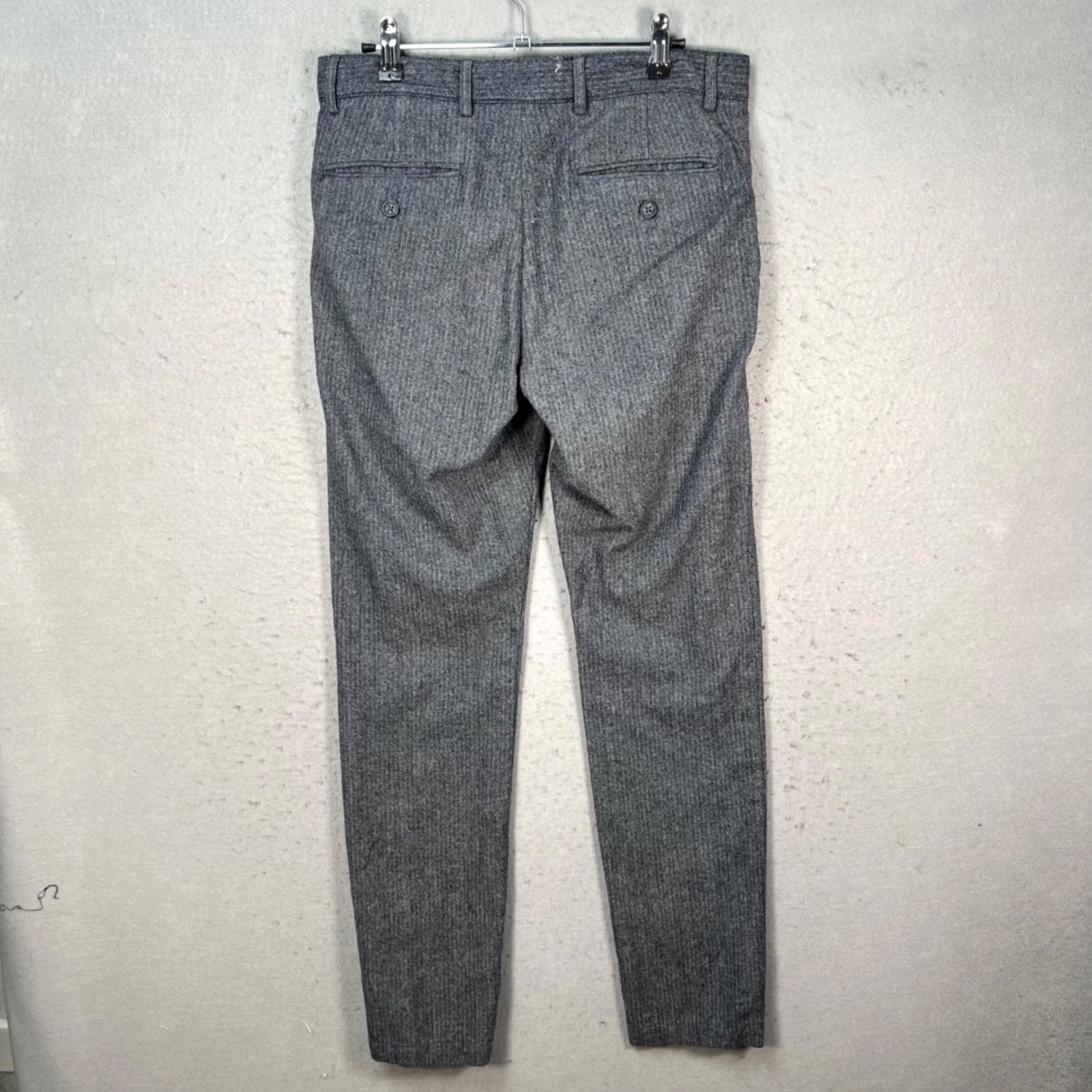 Vintage Cadet Mens Pants Dress Gray Wool Blend Herringbone 30 Inseam 31 Flat Front Slash Pocket Straight Vintage No Size US 30 / EU 46 - 2 Thumbnail