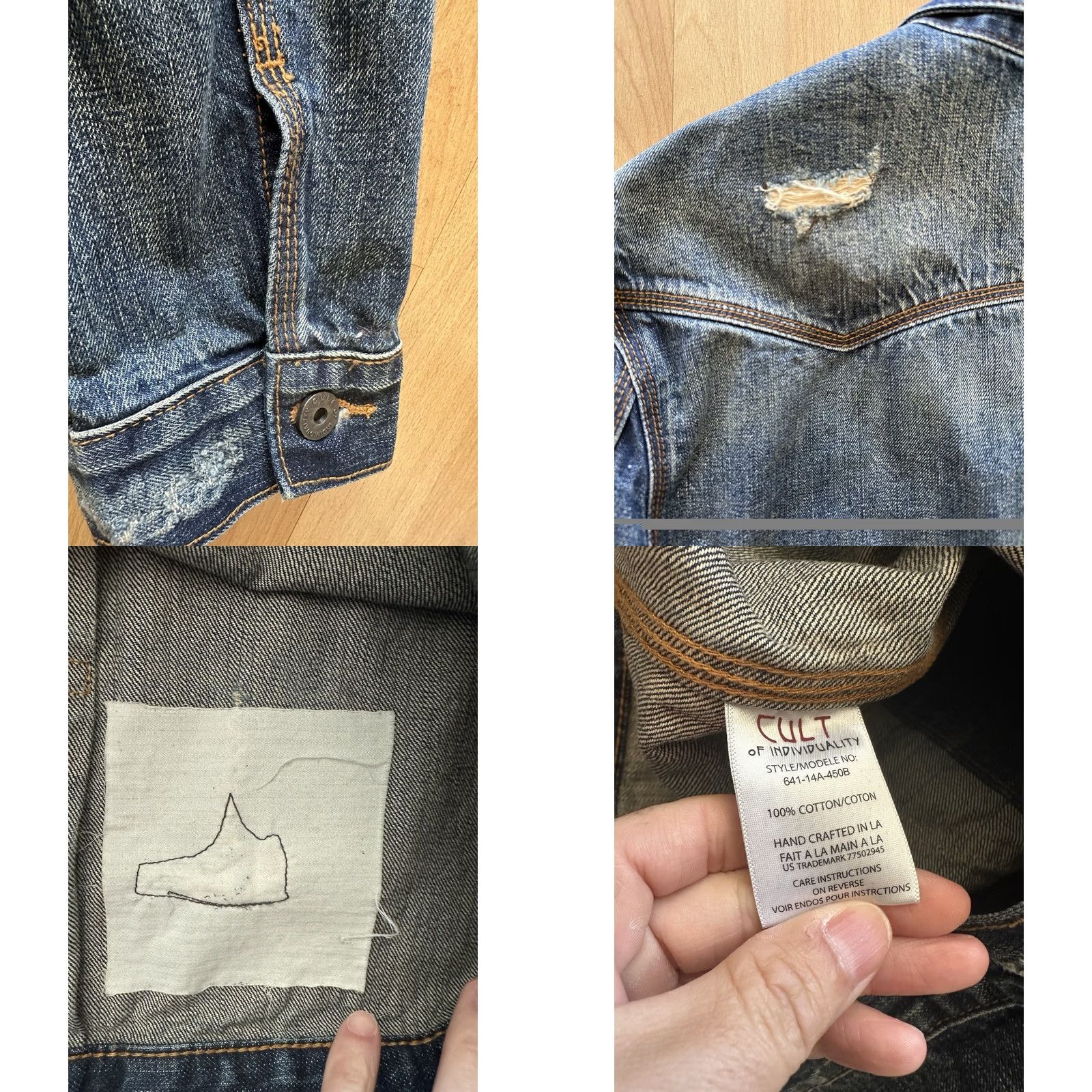 Cult Of Individuality Cult of Individuality Jacket Denim Blue Washed Mens XL Regular Size Size US XL / EU 56 / 4 - 9 Thumbnail