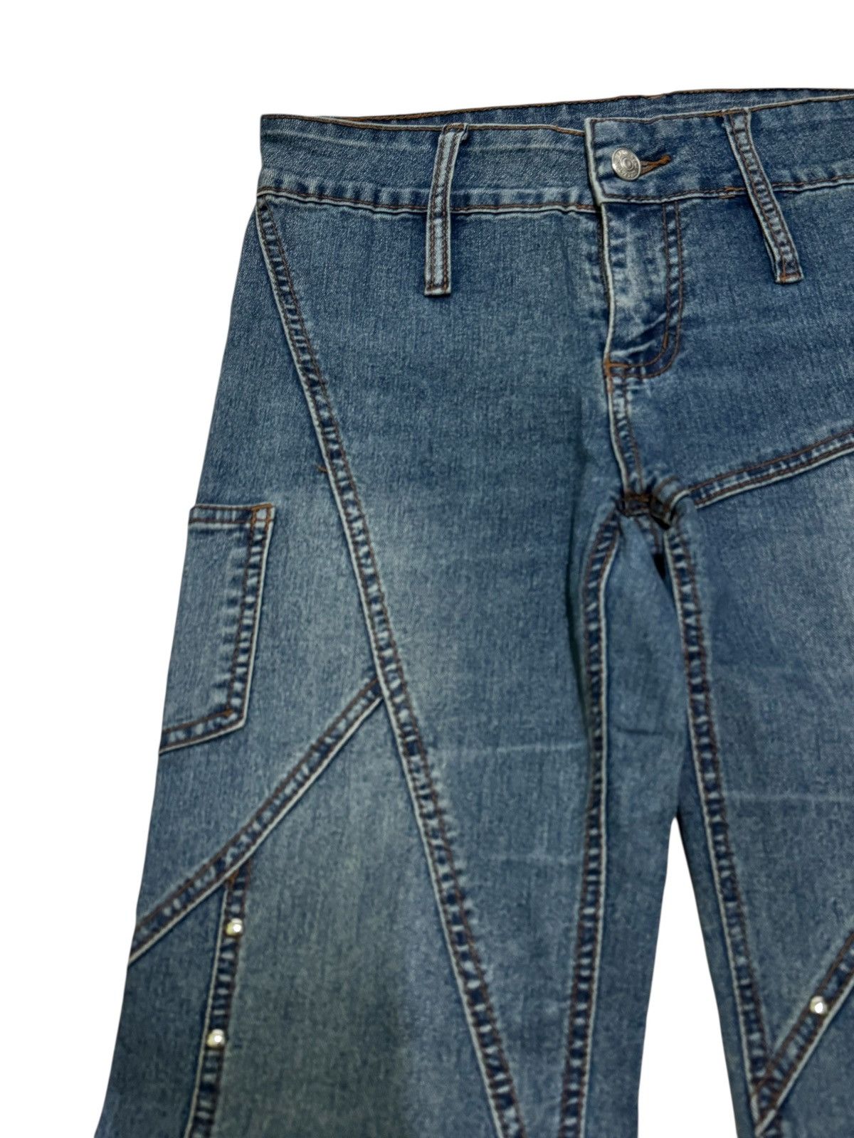 Hysteric Glamour Vintage Y2K Wide Flare Elastic Jeans Stud Detail Unisex Size US 27 - 4 Thumbnail