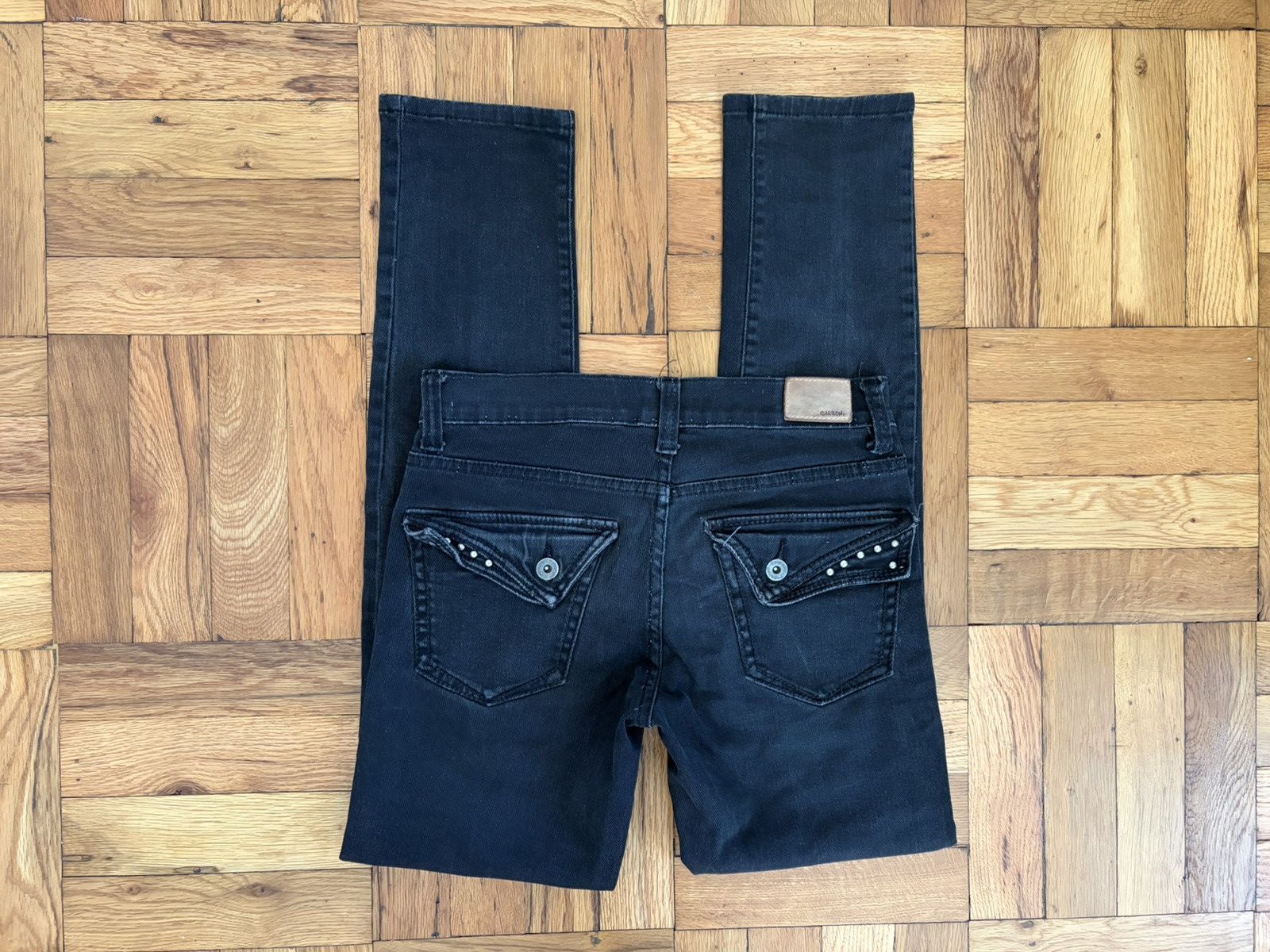 Carbon Y2K Black Studded Skinny Jeans Mens 29 Size US 29 - 1 Thumbnail