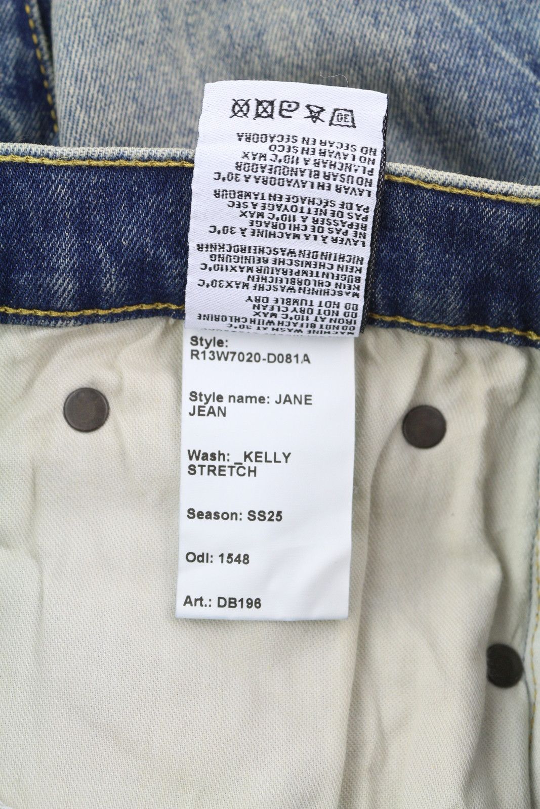 R13 JANE 28 Washed Blue Flared Zip Fly Kelly Stretch 84476 Size 28" / US 6 / IT 42 - 10 Thumbnail