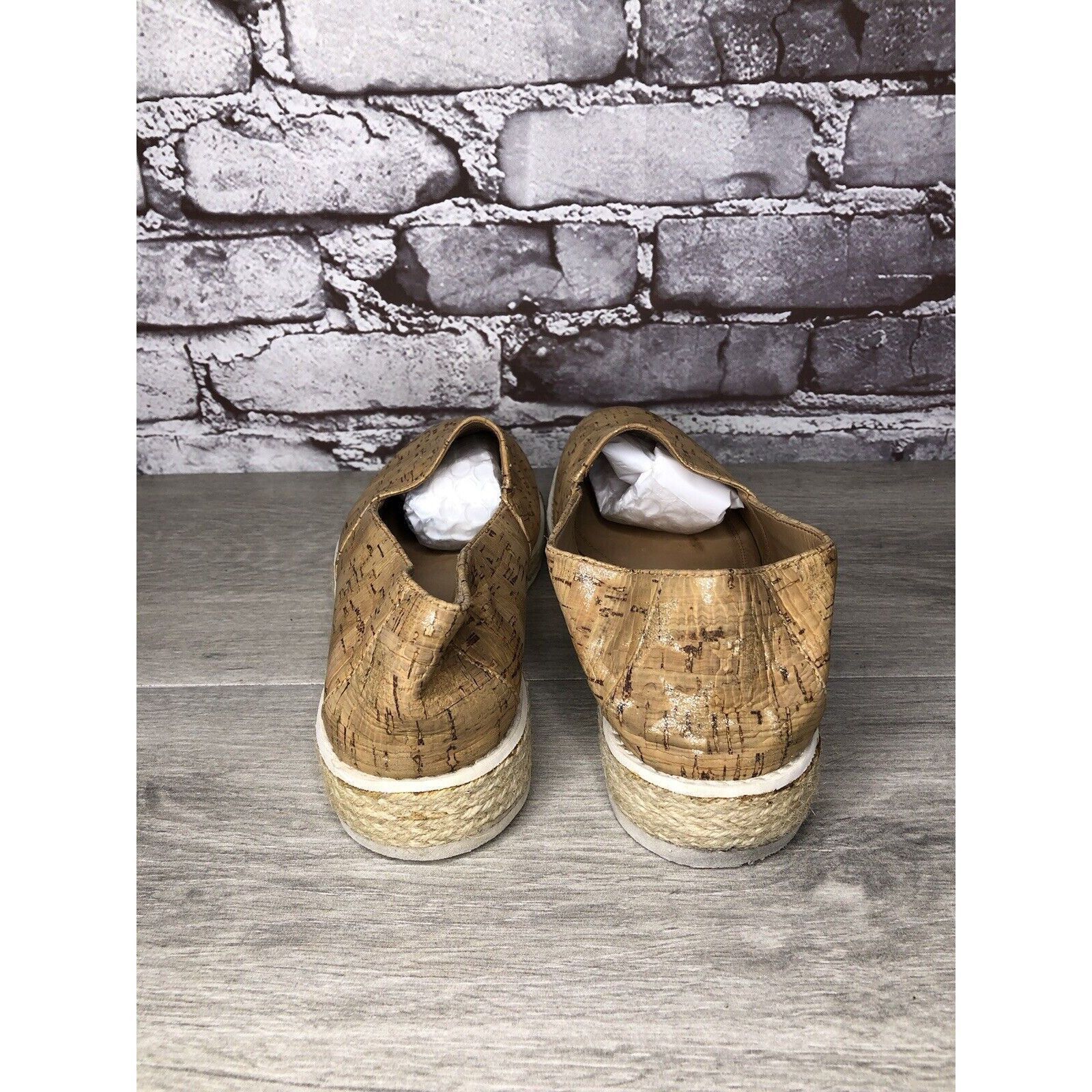Trask TRASK Cork Tan Sparkle Star Espadrilles Slip On Shoes Women Size US 8 / IT 38 - 4 Thumbnail