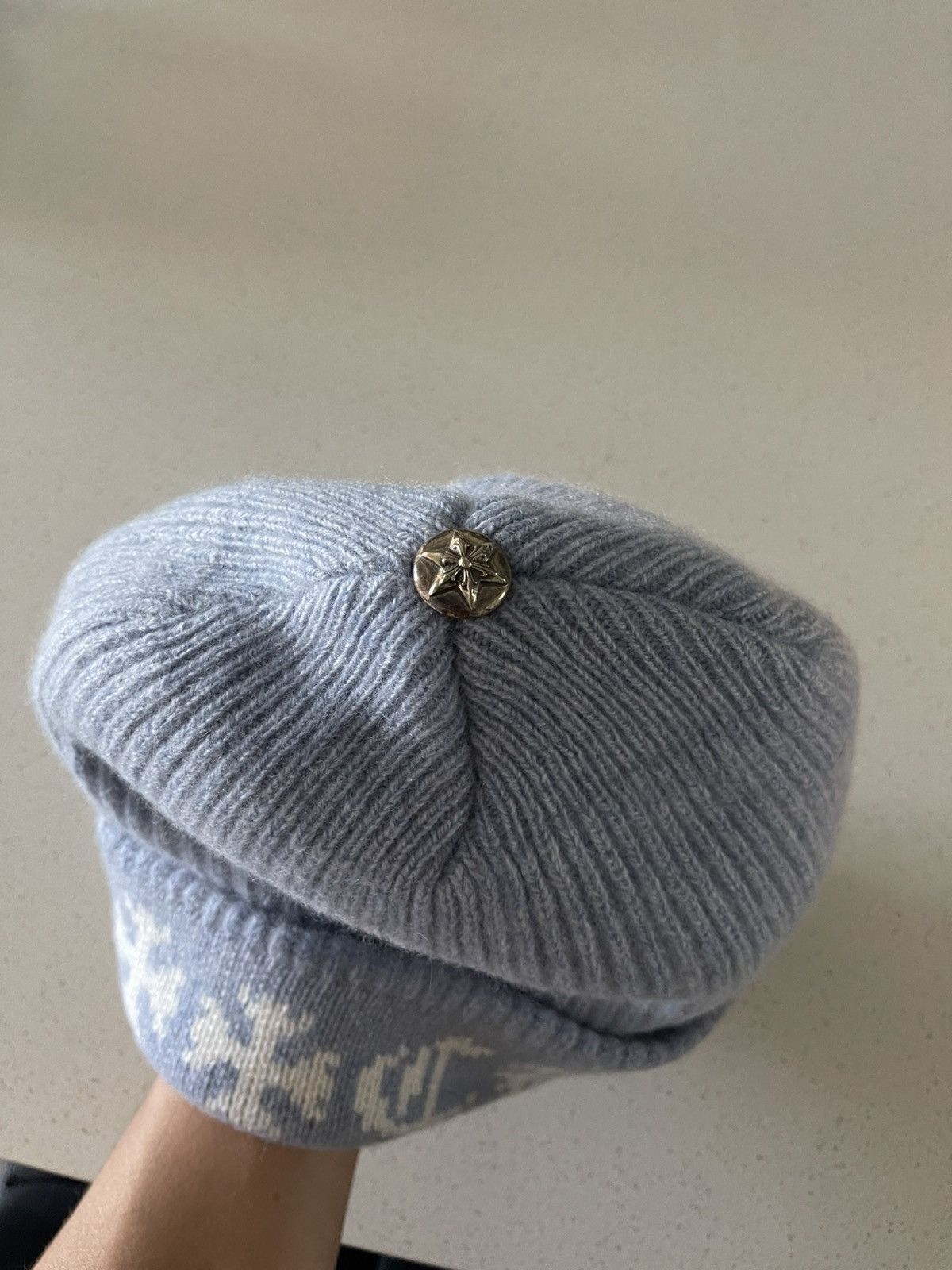 Chrome Hearts Chrome Hearts Blue Cashmere Big Daddy Beanie Size ONE SIZE - 3 Thumbnail