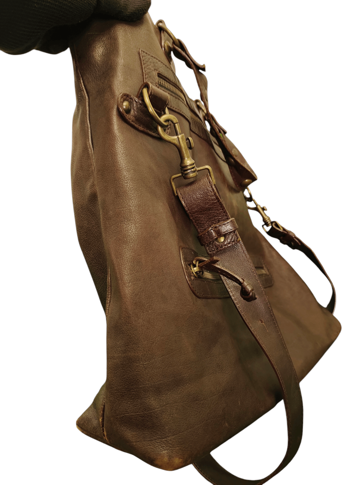 Leather Vintage Via Repubblica Italy Patina Full Leather 2 Way Bag Size ONE SIZE - 13 Thumbnail