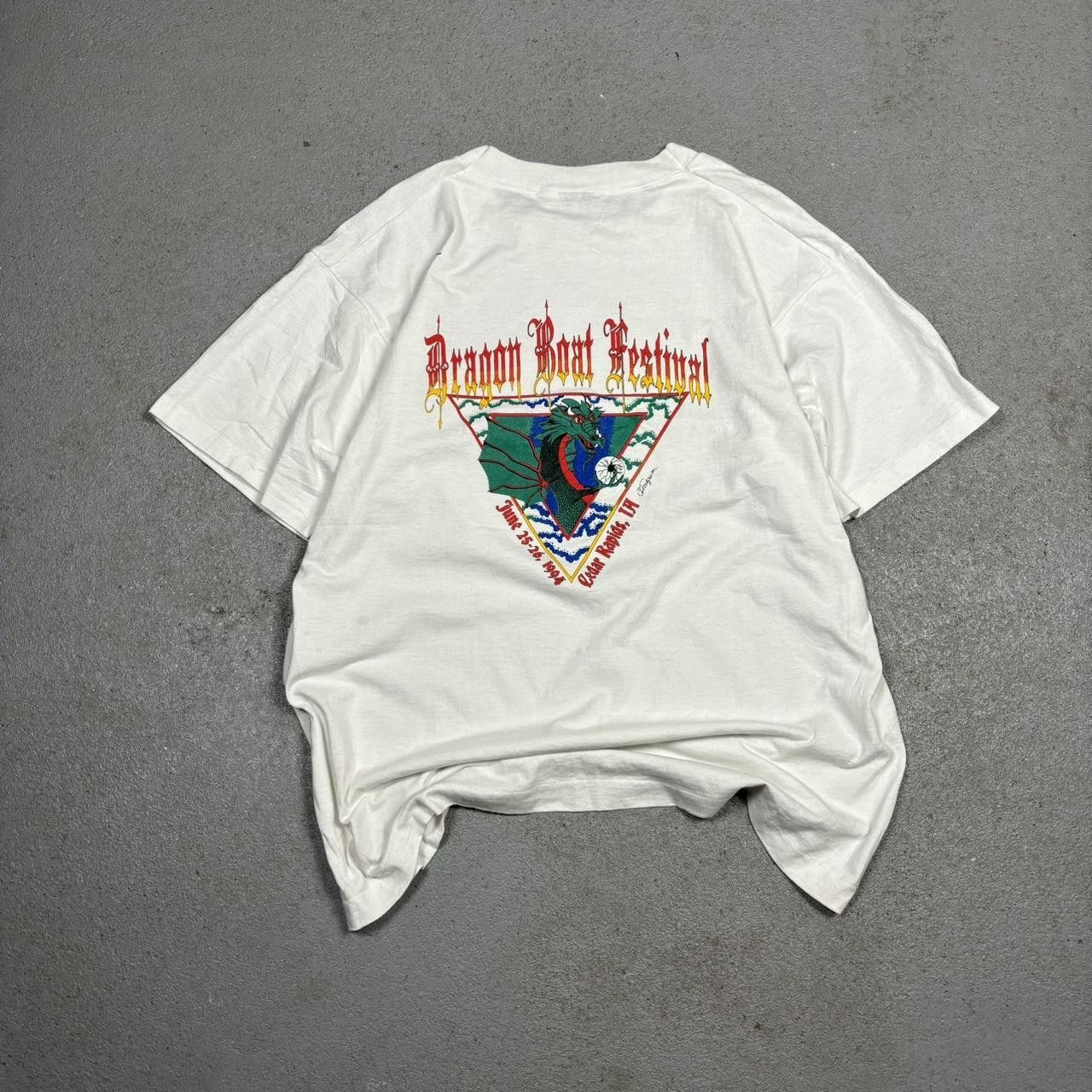 Fruit Of The Loom × Japanese Brand × Vintage Vintage y2k 90s affliction drip boxy dragon t-shirt Size US L / EU 52-54 / 3 - 6 Thumbnail