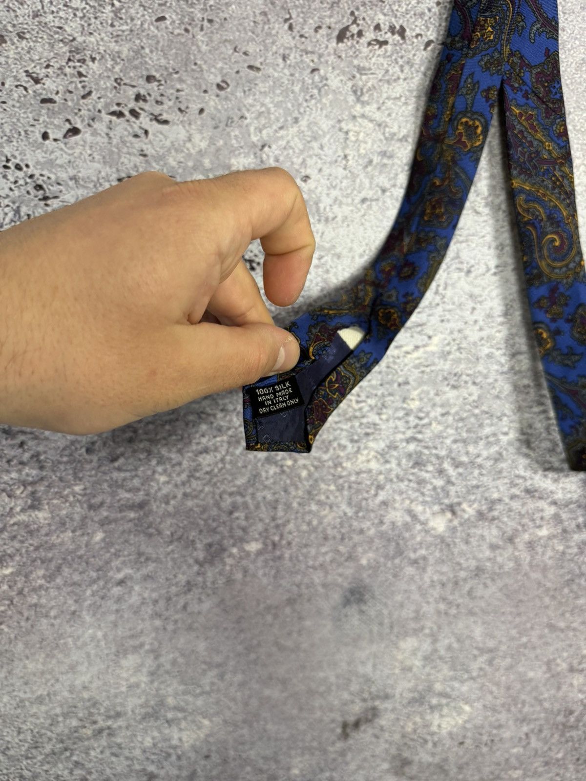 Designer × Vintage Tie Paco Rabbane Men Logo Comfortable Cotton Practical Blue Size ONE SIZE - 6 Thumbnail