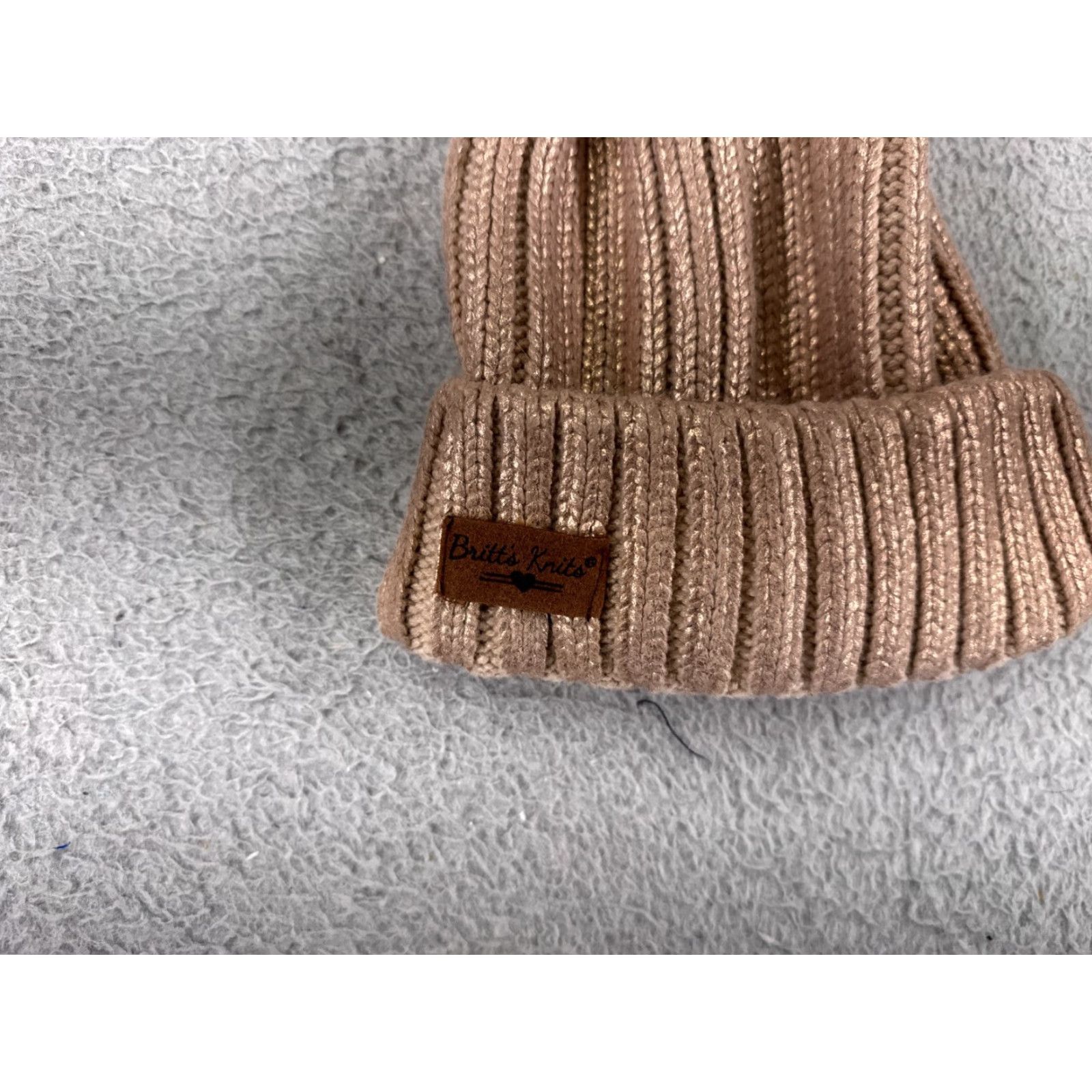 Vintage Britts Knits Beanie Toque Adult One Size Rose Gold 100% Acrylic Knit Winter Rose Pink Hat Beanie Unisex Adults 1SZ Mens Womens Size ONE SIZE - 2 Thumbnail