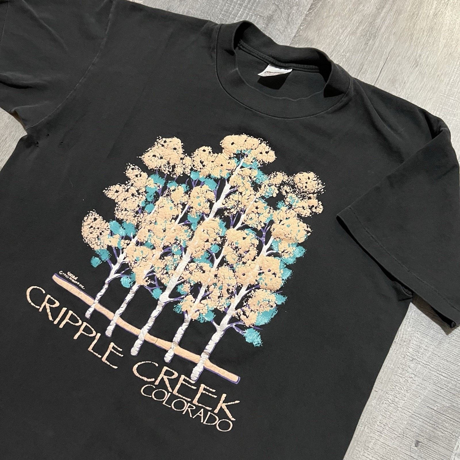 Tedman VTG Cripple Creek Colorado Black Puff Print Travel T Shirt Size US L / EU 52-54 / 3 - 3 Thumbnail