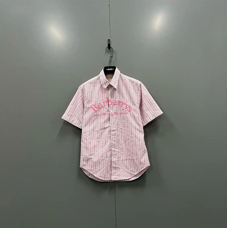 Burberry Burberry Pink Striped Short Sleeve Shirt Size S / US 4 / IT 40 - 1 Thumbnail