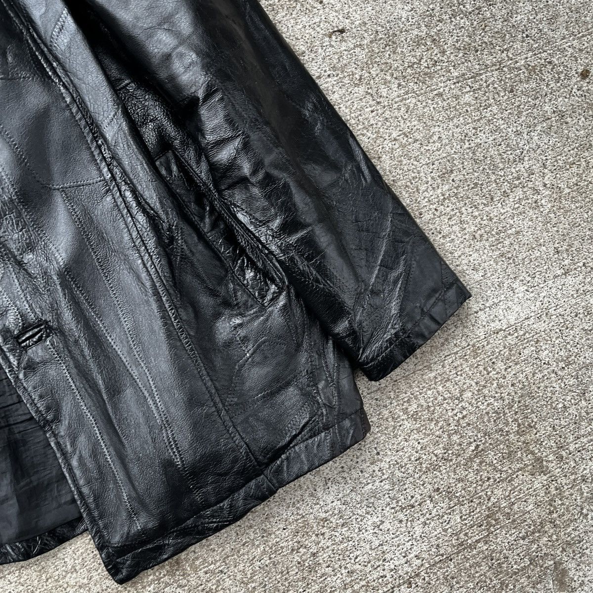 Vintage Vintage Executive Division Leather Black Jacket XL Size US XL / EU 56 / 4 - 3 Thumbnail