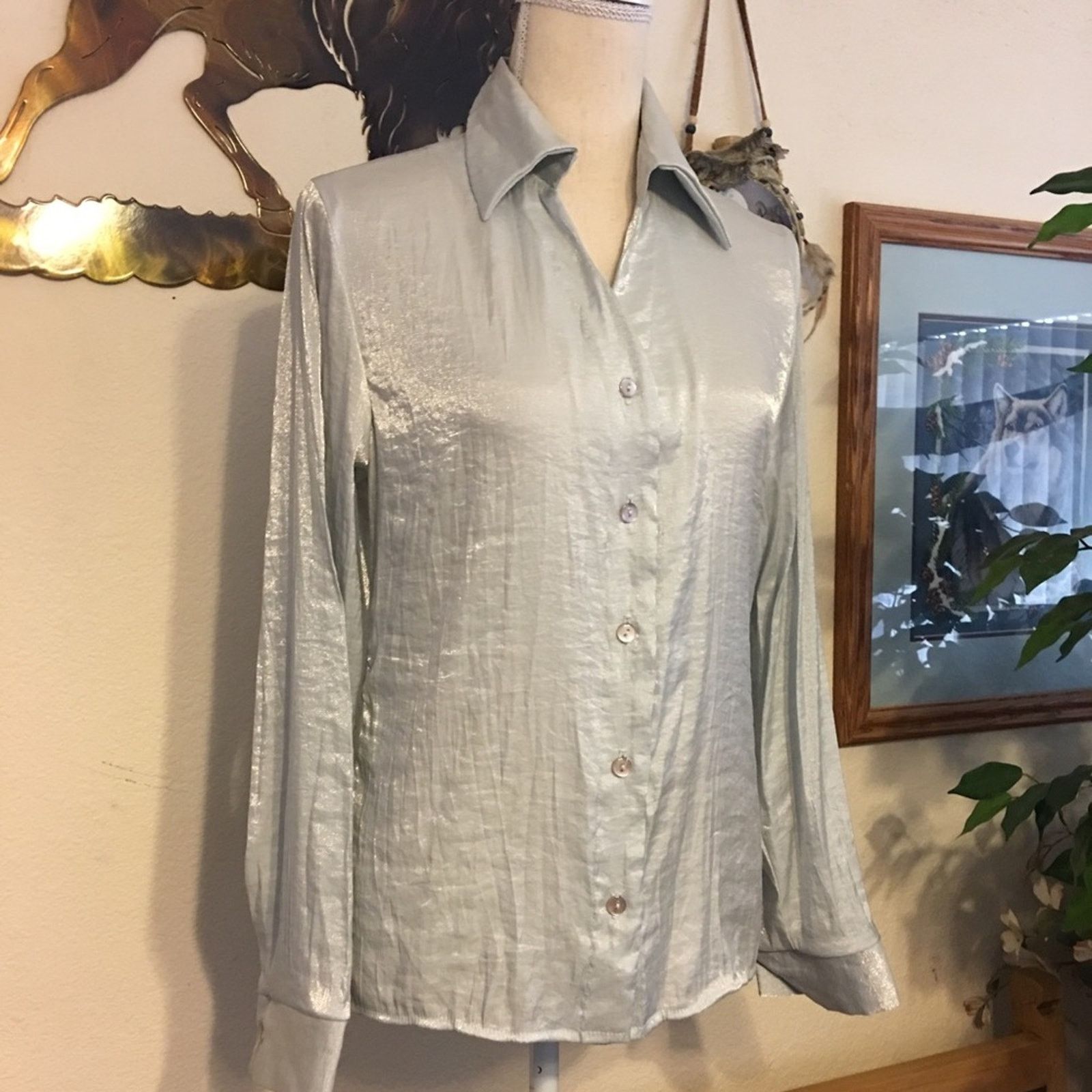 Other Time Out silver collared button front shirt S Size S / US 4 / IT 40 - 1 Thumbnail