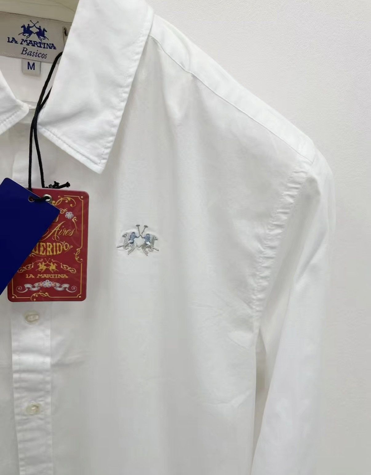 La Martina LA MARTINA Stretch Embroidered Long Sleeve Shirt J30 Size US L / EU 52-54 / 3 - 3 Thumbnail